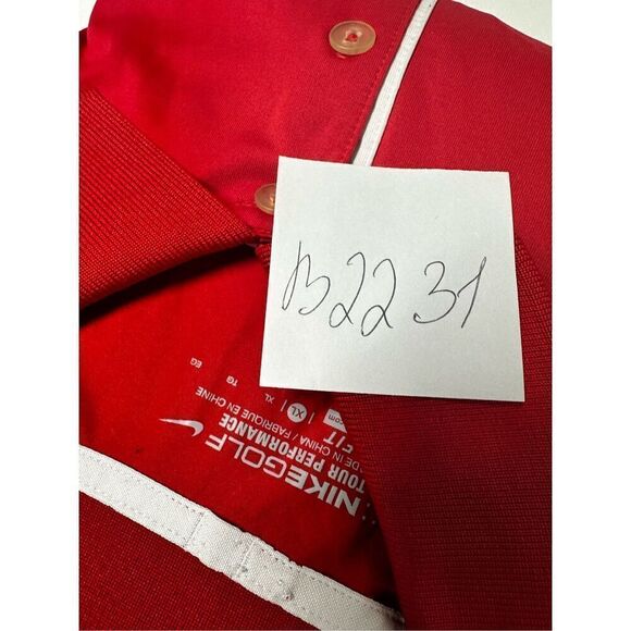Nike Golf Tour Performance Collection Athletic Polo Dri Fit Shirt Size XL Red - Picture 9 of 9